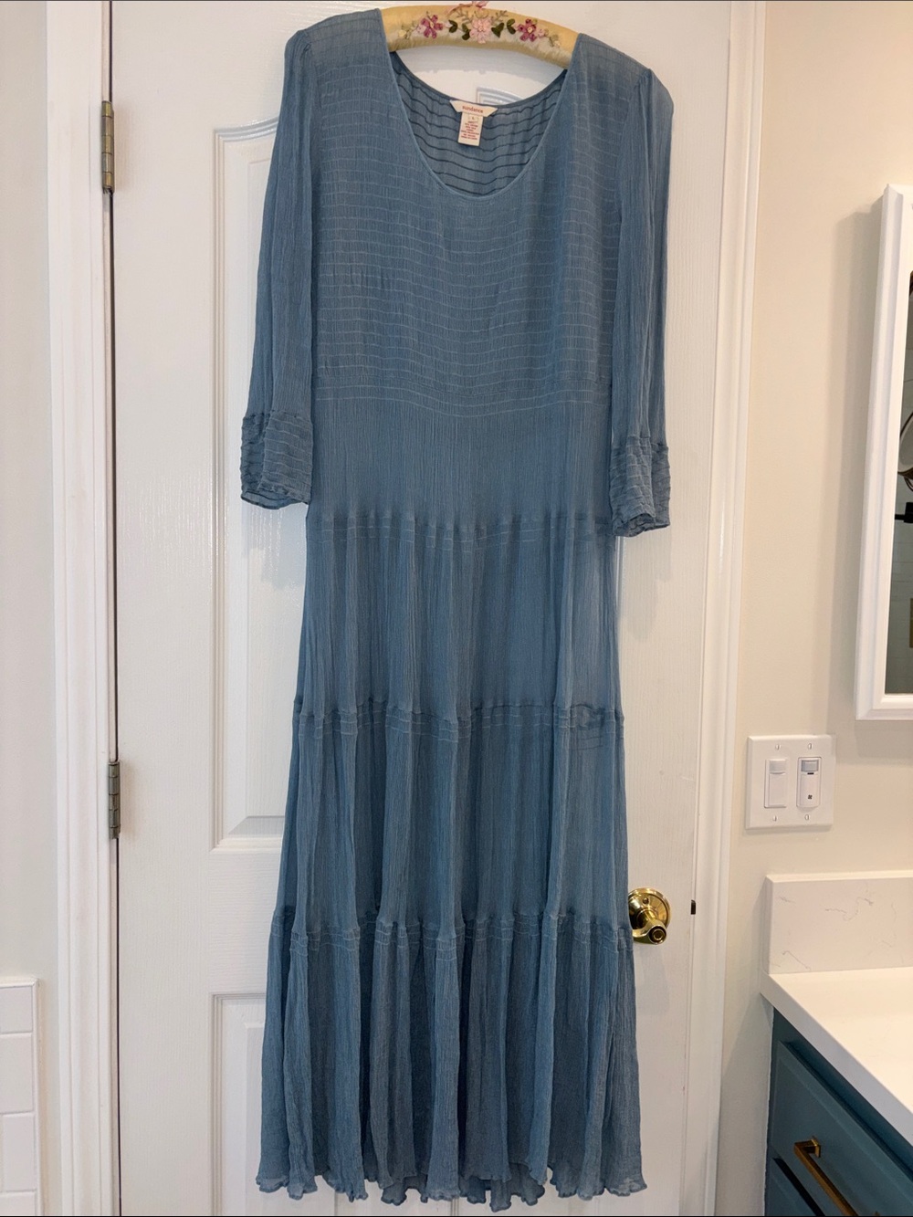Sundance Dusty Blue Tiered Maxi Dress